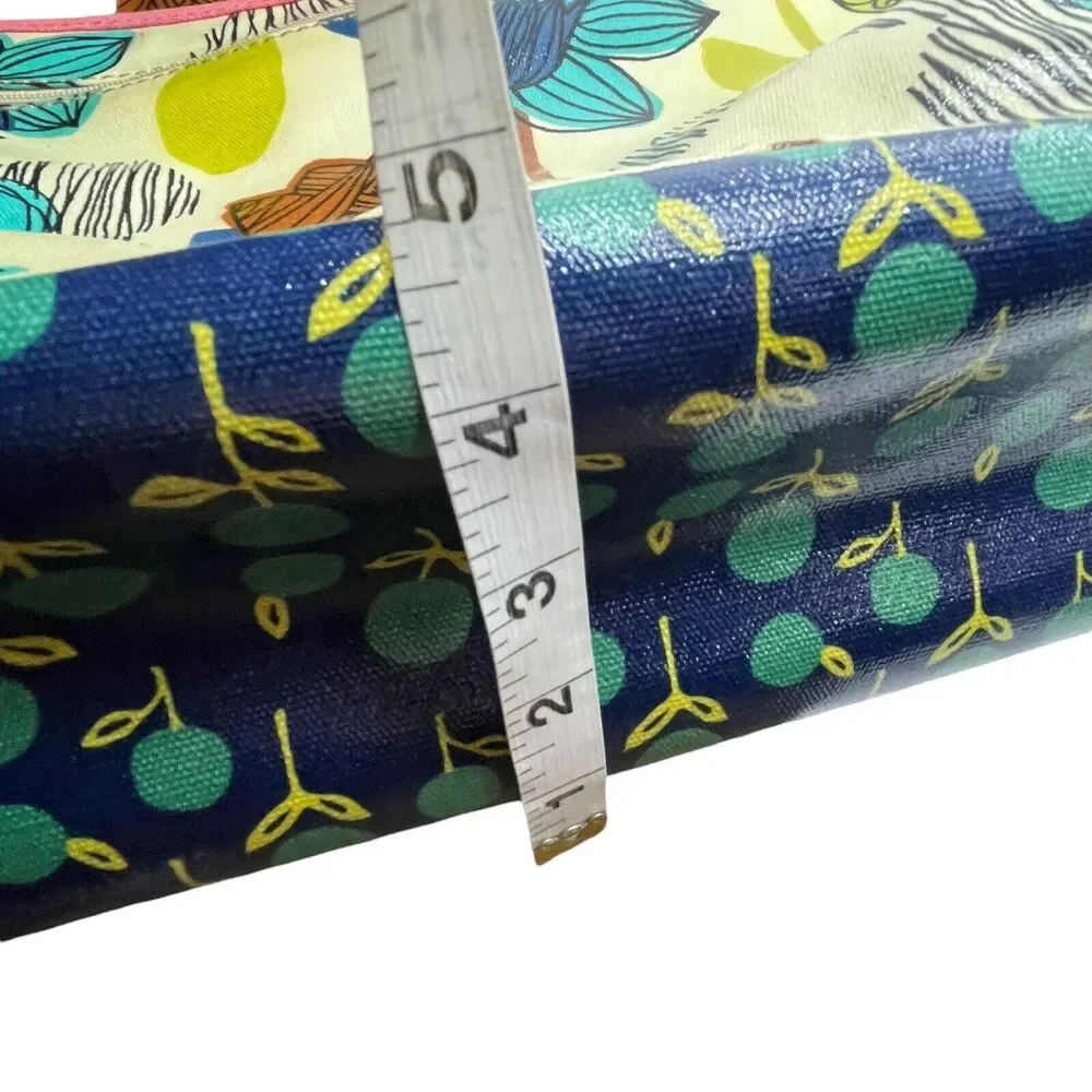 Fossil Key-Per Diaper Bag Tote Handbag Multicolor Coated Canvas Double Handle